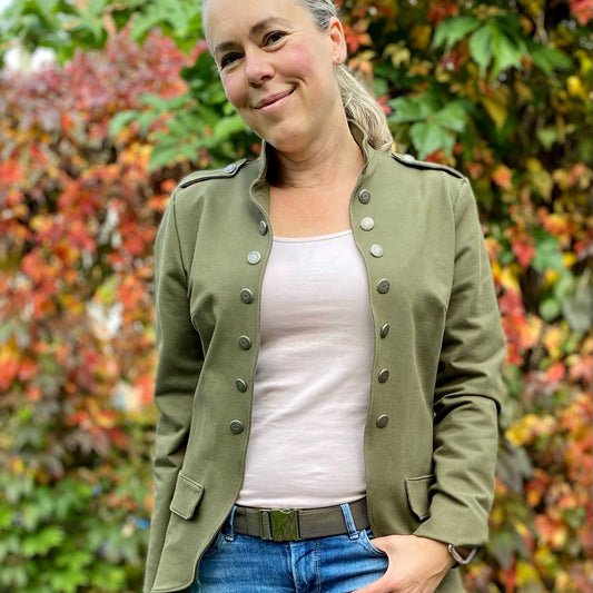 Khaki Fischgrätmuster